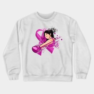 'Woman Boxer Fighter' Cool Breast Cancer Gift Crewneck Sweatshirt